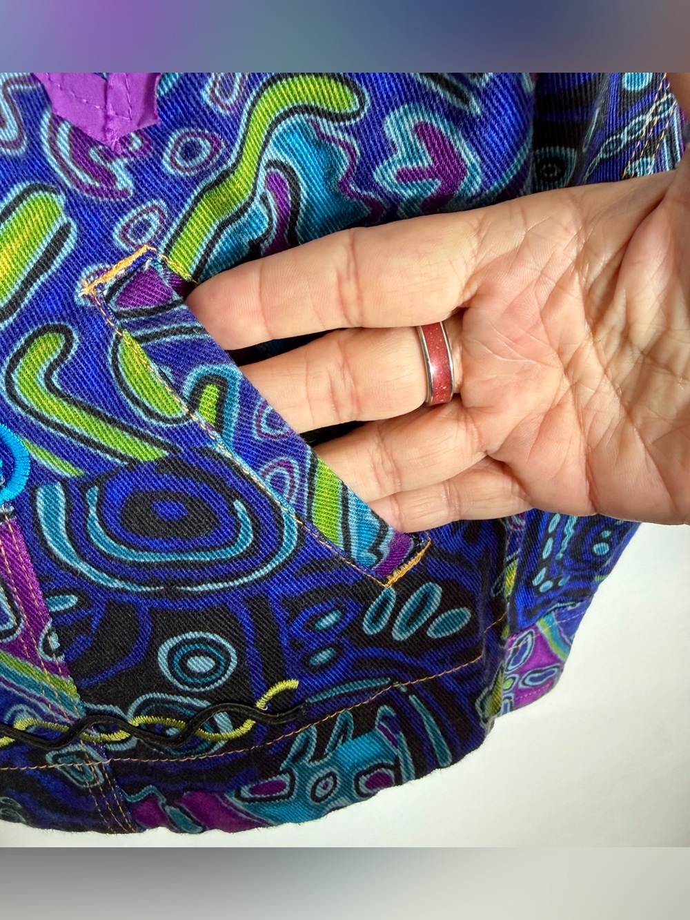 Rudy Rd Petite Women’s “Hearts Of Palm” Denim Jacket NWOT. Size 6 Petite. - Picture 11 of 15